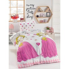 Enlora Home Junior Tek Kişilik Nevresim Seti Beyaz Beatiful Girl Desenli 140 x 220 cm