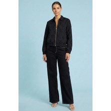 Guitar Bomber Siyah Devore Ceket