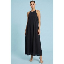 Guitar Oversize Siyah Modal Elbise