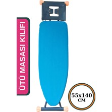 Asev Home Ütü Masası Kılıfı Büyük Boy İpli Stoperli Keçeli Örtüsü Bezi 55X140CM Premium Blue