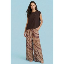 Guitar Dökümlü Kahverengi Gofre Pantolon