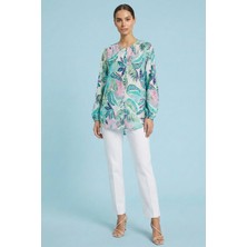 Guitar Dökümlü Çok Renkli Desenli Gömlek