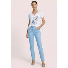 Guitar Dar Kesim Mavi Pamuklu Pantolon