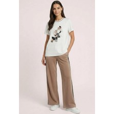 Guitar Casual Ekru Penye T-Shirt