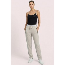 Guitar Askılı Siyah Örme T-Shirt