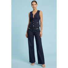 Guitar Dar Kesim Mavi Jean Yelek