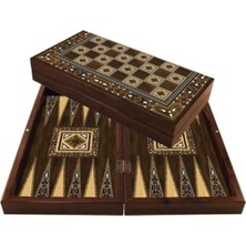 MarkEntegra Antik Mozaik Tavla Takımı - Çeşitli Oyun Seçenekleri