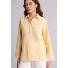 DeFacto %100 Pamuk Relax Fit Çizgili Flamlı Tunik F6314AX26SP