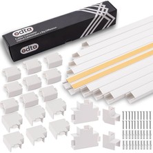 Royal Rain Store Kablo Kapağı Yarış Pisti Seti, 157 Inç Kablo Kanalı + 19 Adet Konnektör, Duvara Monte Tv Kiti Için Boyanabilir Kordon Gizleyici, Bebek ve Evcil Hayvan Korumalı Elektrik Şeridi Kablosu Kapağı