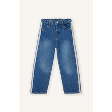 DeFacto %100 Pamuk Şeritli Culotte Jean Pantolon Kız Bebek G8158A526SP