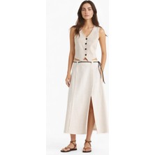 DeFacto Regular Fit Yüksek Bel Midi Etek F7350AX25AU