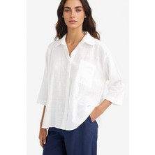 DeFacto Oversize Geniş Kalıp Pamuklu Kısa Kollu Gömlek F6111AX25SM