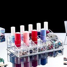 Royal Rain Store Şeffaf Akrilik 15 Gözlü Oje Düzenleyici, Akrilik Oje Standı