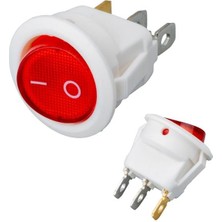 Indispensablely IC-131B Yuvarlak Işıklı Anahtar On-Off 3p Beyaz