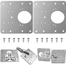 Royal Rain Store 2 Adet Paslanmaz Çelik Menteşe Onarım Plakası – 9x9 cm Tamir Kiti, 12 Vida ile – Dolap Kapakları Için Dayanıklı ve Kolay Montajlı Menteşe Sabitleme Plakası