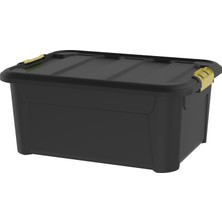 40L Siyah Çok Amaçlı Depolama ve Oyuncak Düzenleme Kutusu