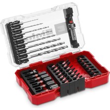 Royal Rain Store Einhell M-Case 39 Parça Darbeye Dayanıklı Bits Seti (25 mm Uçlar, Metal Matkap Uçları, 60 mm Uç Tutucu, Lokma Ucu, Havşa Dahil Saklama Kutusu) - 49108773