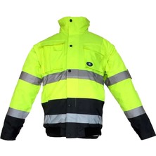 Junıor JN1021/2 Waterproof Fosforlu Kolu Çıkmalı Polarlı Pilot Mont Sarı Lacivert Xxl Beden