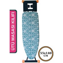 Asev Home Ipli Ayarlanabilir Isıya Dayanıklı Keçeli Büyük Boy Ütü Masası Kılıfı Örtüsü Bezi 55 X 140 Cm