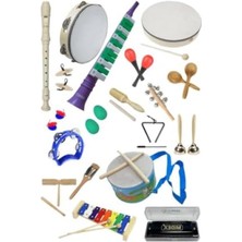 MarkEntegra 20 Parça Müzik Aletleri Seti - Marakas, Zil, Üçgen, Ksilofon