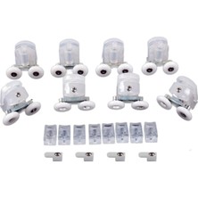 Royal Rain Store Tekerleği Çift Tekerli Şeffaf Plastik Alt Üst 8li Takım