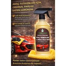 TERLANS Araç Temizleyici Parlatıcı Hızlı Cila 500 ml Sprey + Mikrofiber Bez | Detay Temizlik | Saten Parlaklık | Boya ve Plastik Yüzeyler İçin Parfümlü Quick Detailer İz Bırakmaz Parlaklık