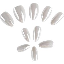 Royal Rain Store Beauty Takma Tırnak Seti & Zararsız Yapıştırıcı Gri Hailey Bieber