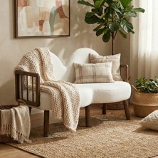 Tosca Bohem Ikili Berjer Ceviz Ahşap, Kırık Beyaz