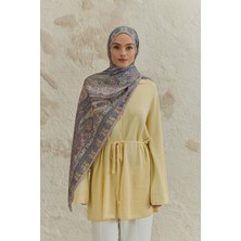 QEF Cupra Prive Desenli Şal Saga Soft Mor