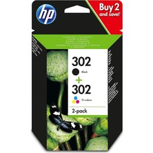 Royal Rain Store 302 2-Pack Black/tri-Colour Orijinal Ink Cartridges Combo Paket X4D37AE
