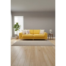 Rolivs Mokka Modüler Üçlü Koltuk - Aletsiz Kurulum Parça Eklenebilir - Kadife Kumaş Zerdeçal