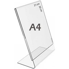 Royal Rain Store L-Tipi Dikey Şeffaf Föylük Menü Fiyatlık Broşür Etiket Fotoğraflık Albüm Stand Sehpa Reklam