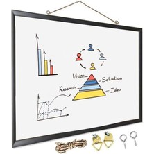 Royal Rain Store Duvara Monte Beyaz Yazı Tahtası 30X45 cm Mdf 1 Adet Laminant Yazı Tahtası Mdf Çerçeveli Askılı Okul Ofis Büro