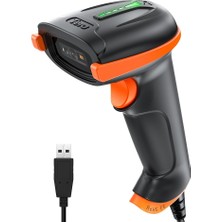 Royal Rain Store D5100Y Barkod Okuyucu - USB Kablolu, 1d ve 2d Qr Kod Okuma, Tak ve Çalıştır, Ergonomik Tasarım, Anti-Şok Silikon, IP54 Toz ve Su Koruma, Çoklu Dil Destekli Barkod Tarayıcı