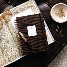 Royal Rain Store Spiralli Süresiz Planlayıcı Ajanda Kahverengi Zebra- 15X21