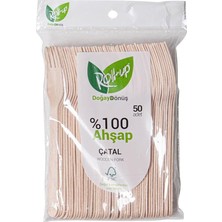 Royal Rain Store Doğaya Dönüş Ekolojik Doğal Doğa DOSTU%100 Ahşap Çatal - 16 Cm. - 50'li Paket