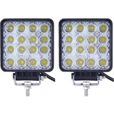 Royal Rain Store Group (7301) 2 Adet 16 Ledli Off Road Sis Farı Çalışma Lambası 12 Volt ile Uyumlu