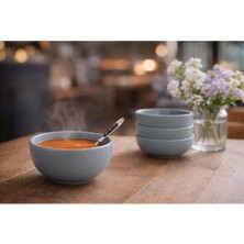 Keramika Bulut Çorba Kasesi 12 cm Gri 6'lı