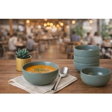 Keramika Bulut Çorba Kasesi 12 cm Mat Yeşil 6'lı