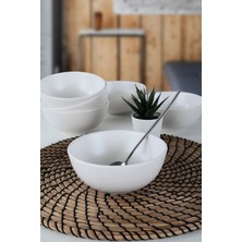 Keramika Mat Beyaz Bulut Çorba Kasesi 12 cm 6 Adet