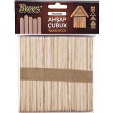 Royal Rain Store Ahşap Geniş Renksiz Dondurma Çubuğu Abeslang (50 Adet) BR-901