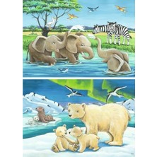 MarkEntegra 2X12 Parça Yavru Hayvanlar Puzzle Seti