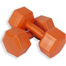 Royal Rain Store 2 kg Altıgen Turuncu Dambıl Seti 2 kg x 2 Adet Toplam 4 kg Ağırlık Seti