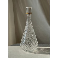 Yaldızlı Kristal Kapaklı Cam Şişe, Karaf ve Sürahi Seti