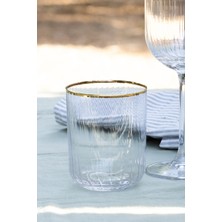 Şık 4'lü 350 cc Altın Detaylı Su Bardağı Seti