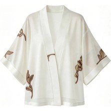 Retrobird Tasarım Mini Kimono Kadın Beyaz