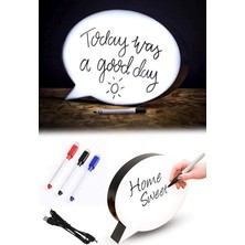 Royal Rain Store Kalemle Yazılabilen Konuşma Balonu Görünümlü Işıklı Mesaj Panosu, Beyaz