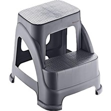 Royal Rain Store Iki Basamaklı Kaymaz Büyük Boy Tabure - 120 kg Taşıma Kapasiteli - Basamaklı Tabure - Sert Plastik