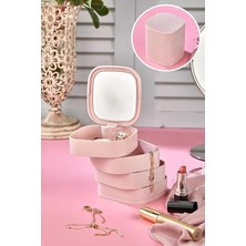 Royal Rain Store Aynalı 4 Katlı Kare Takı ve Makyaj Organizeri