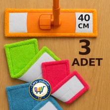 3 Adet 40 cm Mop Yedek Bezi Mikrofiber Mop Bezi Mop Yedeği